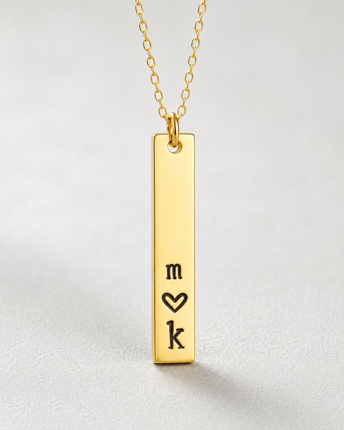 Dikey Kişiselleştirilebilir Plaque Necklace