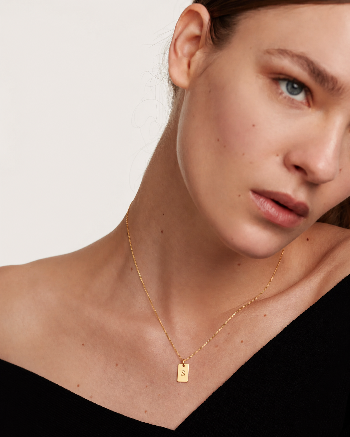 Tiny Letter Charm Necklace