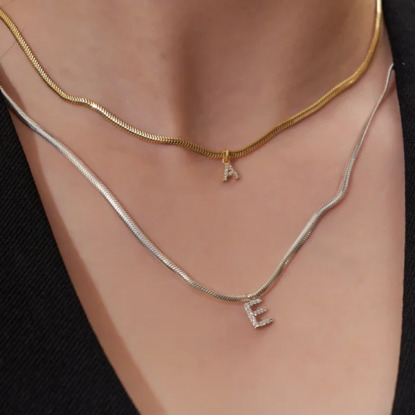 Tiny Harf Snake Kolye Gümüş