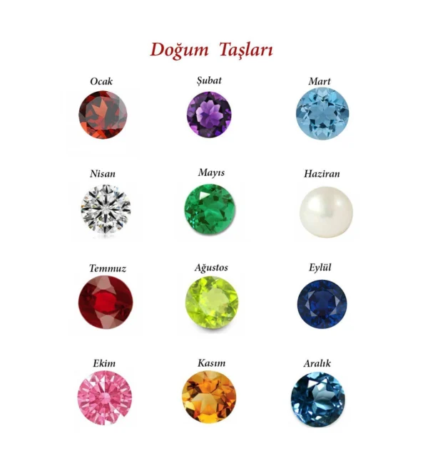 Zodiac Doğum Taşı Senin İmzan Charm Kolye Gümüş