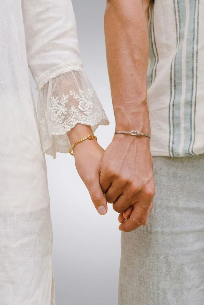Aşk Düğümü Çift Bileklik Gümüş