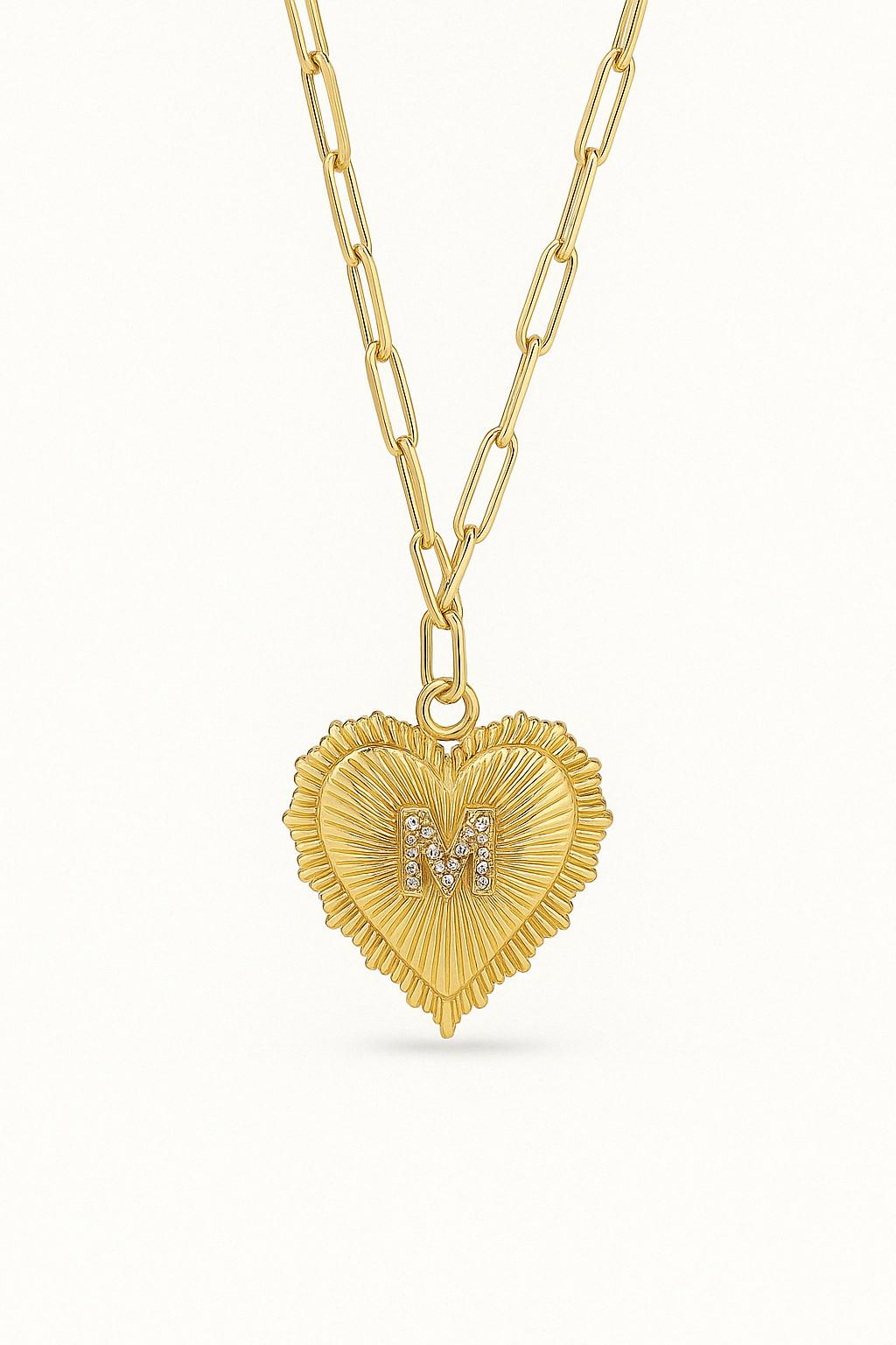 Heartline Heart Stone-set Letter Necklace